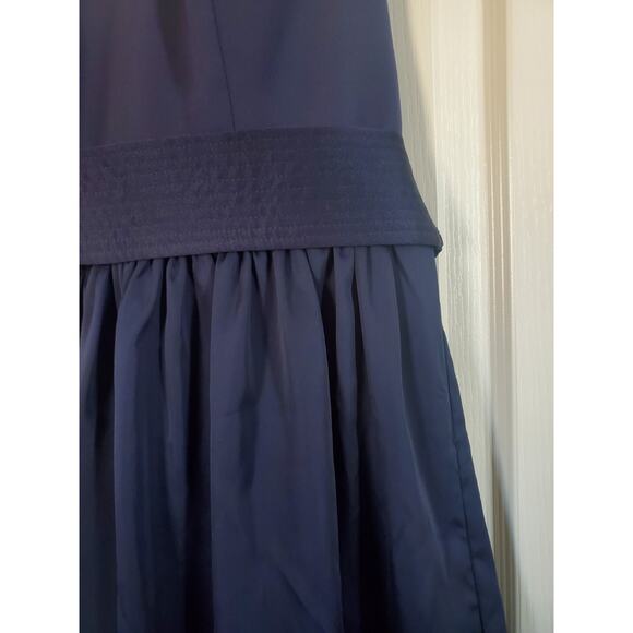 White by Vera Wang Navy Blue Fit and Flare Back Bow Mini Cocktail Dress, Size 14 - Picture 6 of 13
